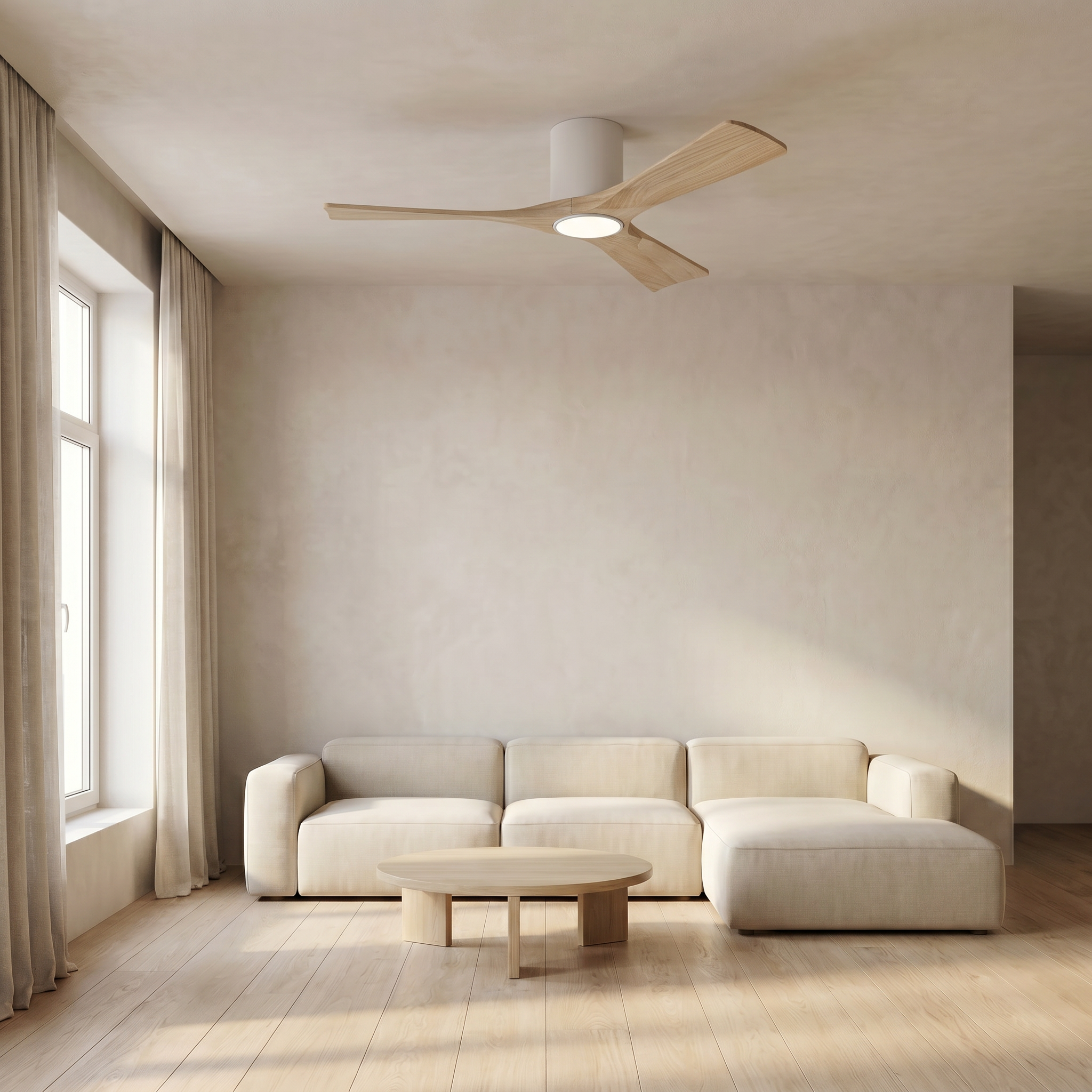 Étoile Ventilateur de plafond en bois (132 cm / 112 cm)