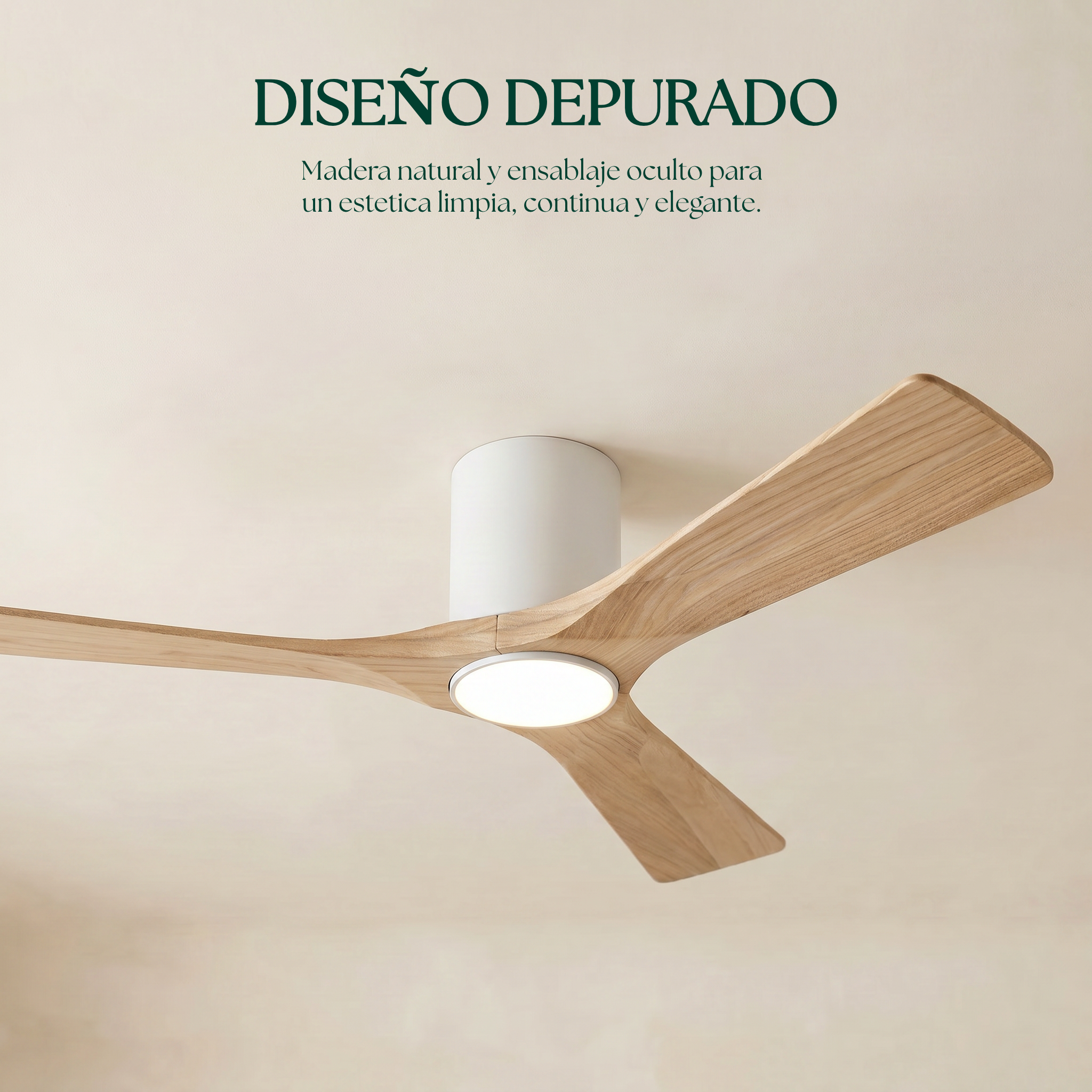 Étoile Ventilateur de plafond en bois (132 cm / 112 cm)