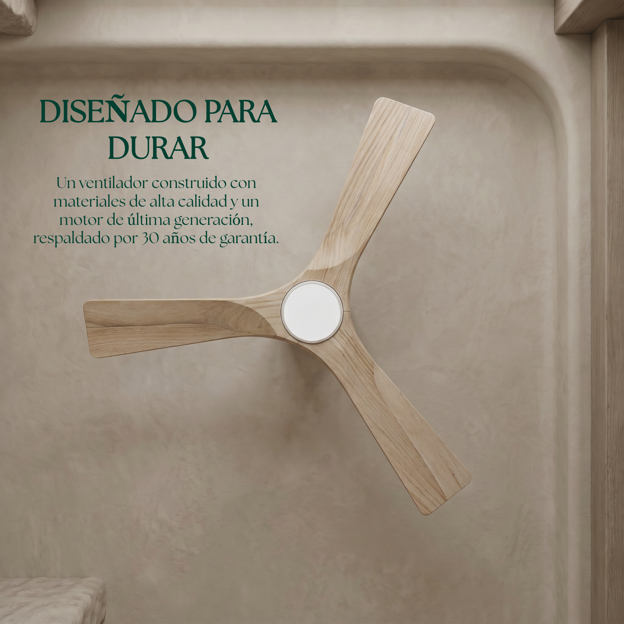 Étoile Ventilateur de plafond en bois (132 cm / 112 cm)