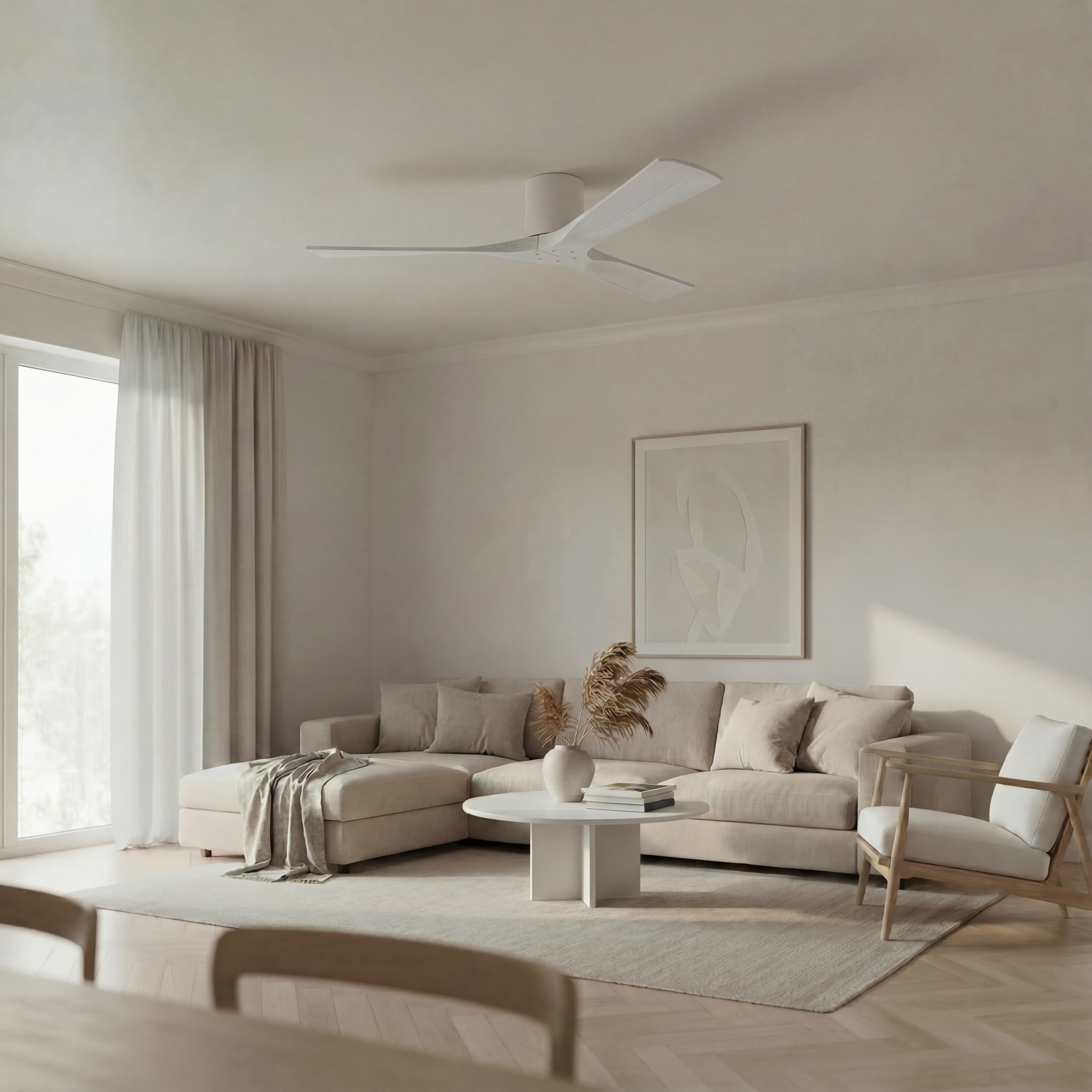 Étoile Ventilateur de plafond en bois (132 cm / 112 cm)