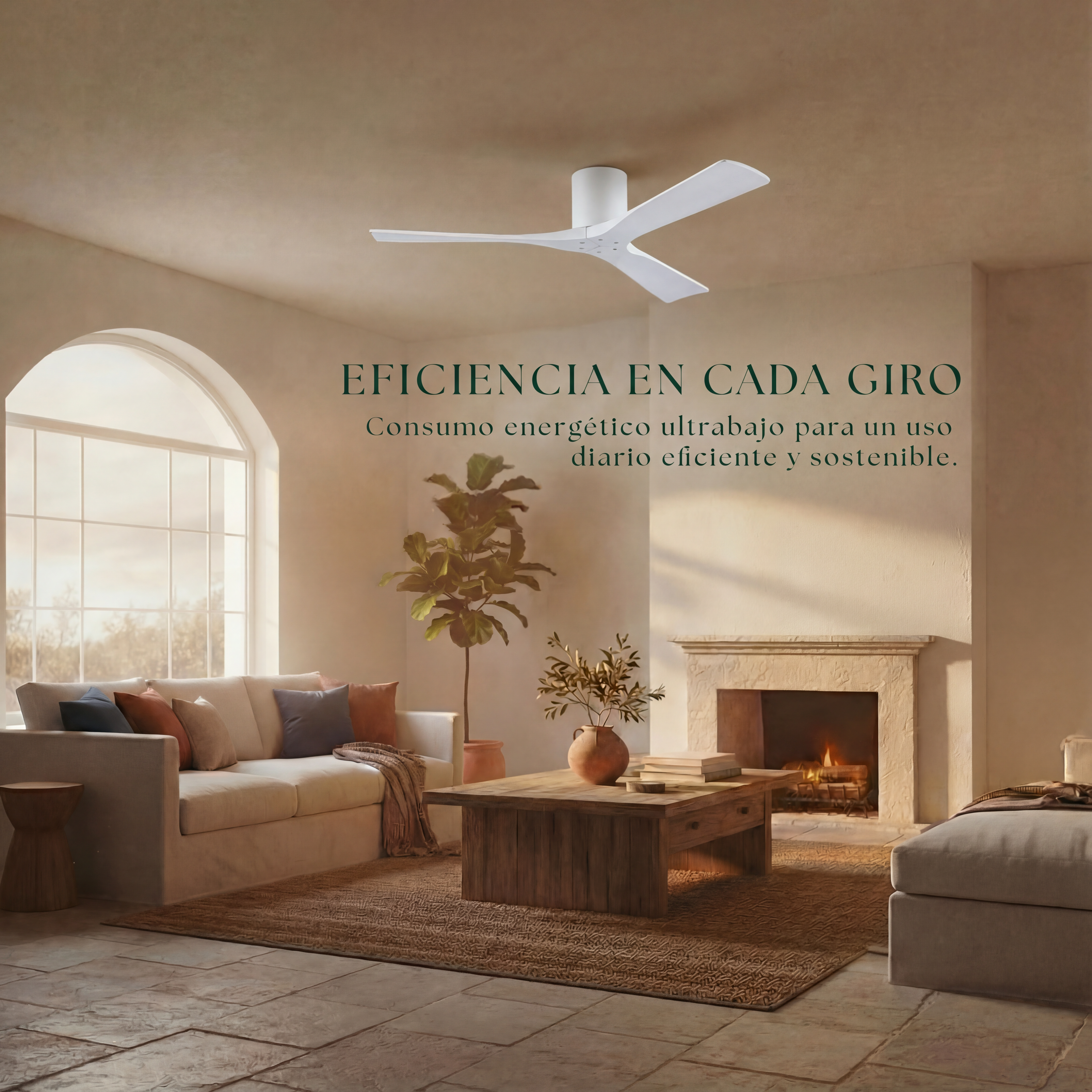 Étoile Ventilateur de plafond en bois (132 cm / 112 cm)