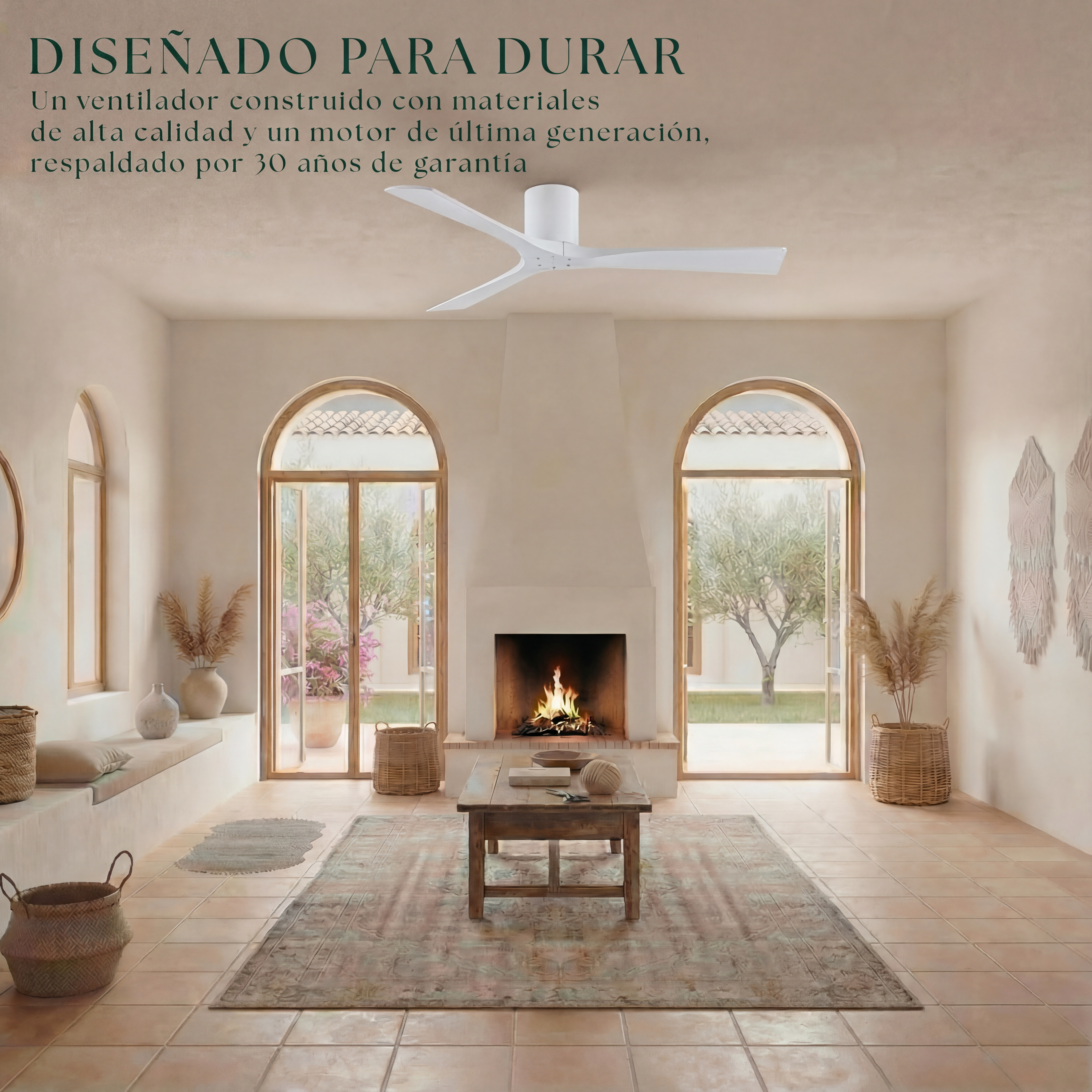 Étoile Ventilateur de plafond en bois (132 cm / 112 cm)