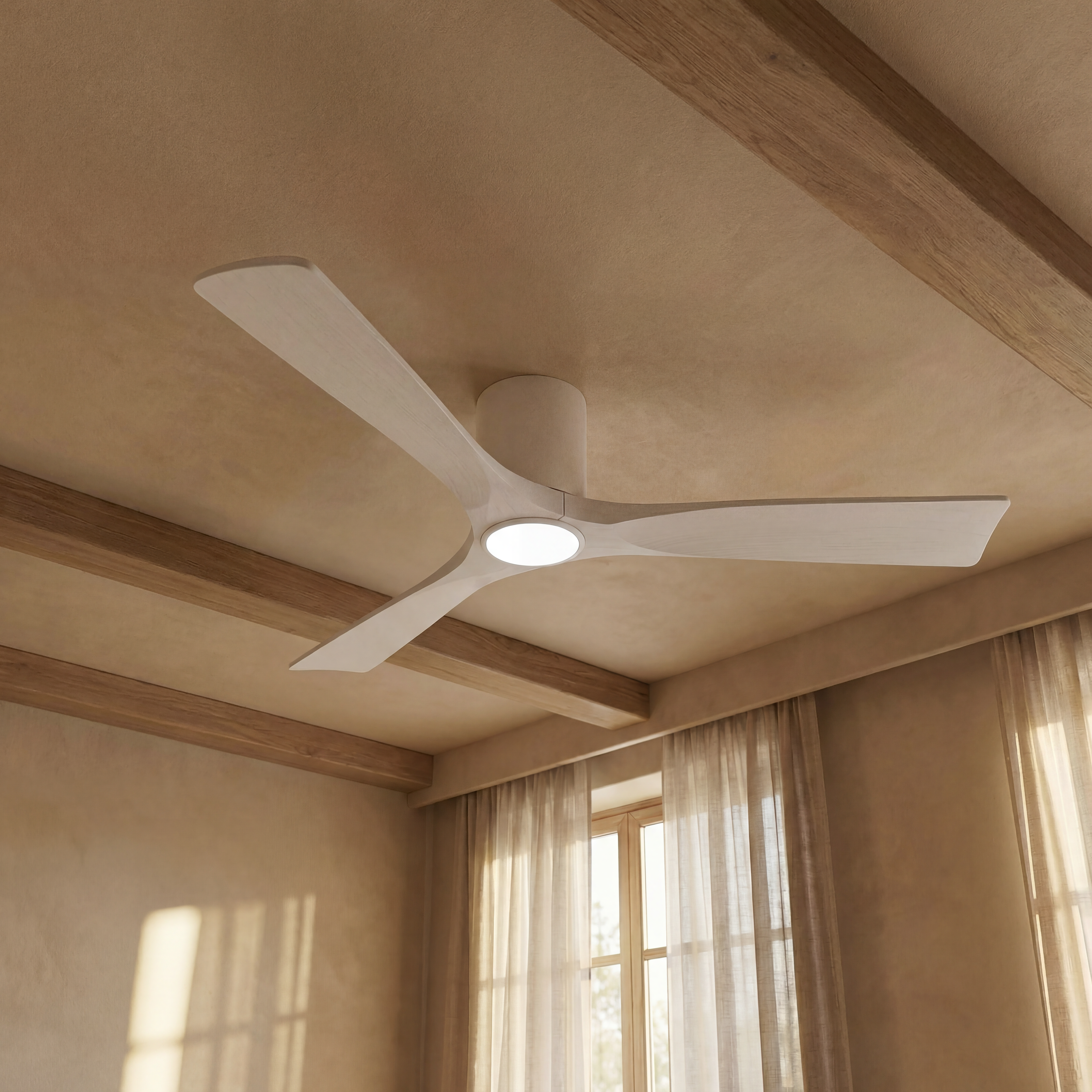 Étoile Ventilateur de plafond en bois (132 cm / 112 cm)