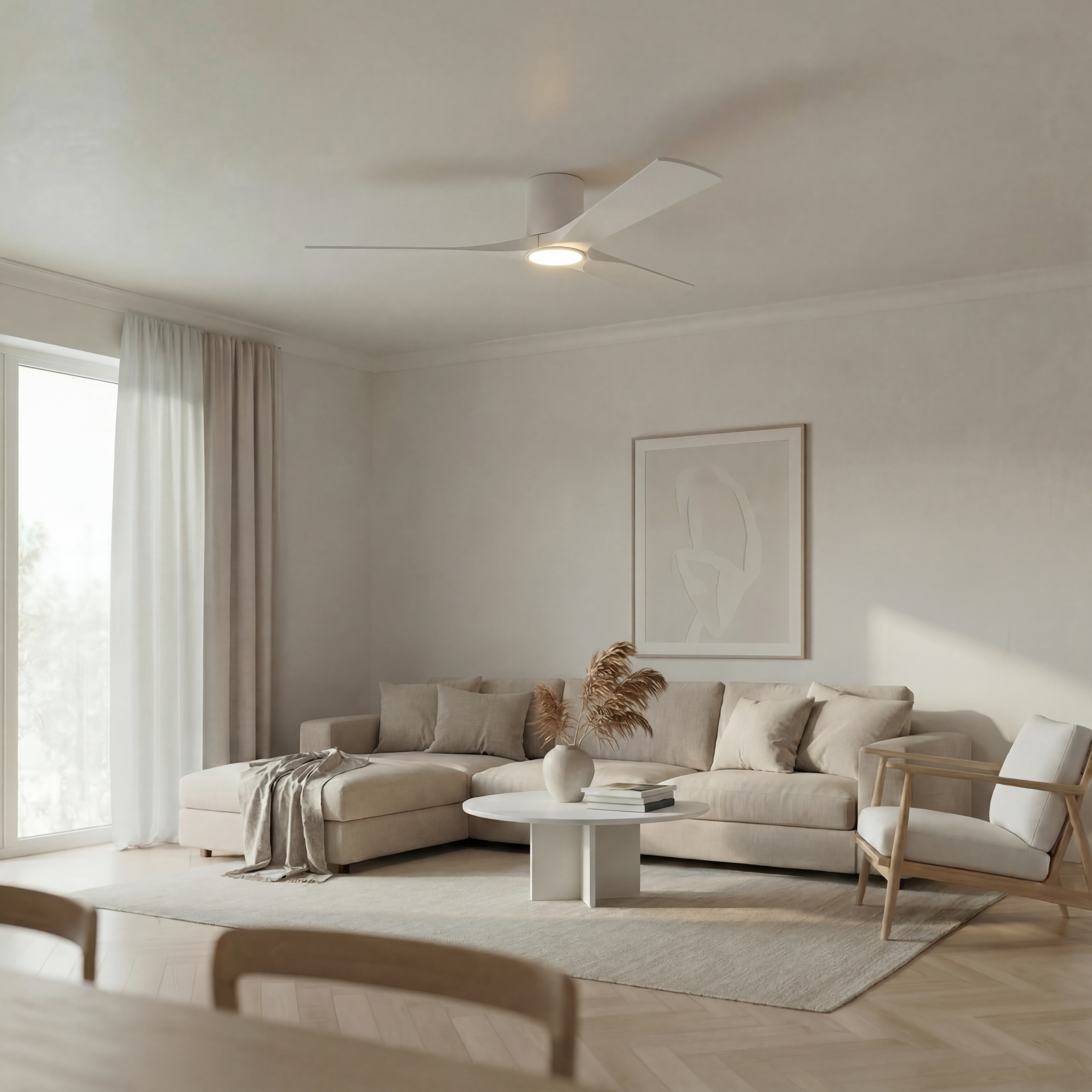 Étoile Ventilateur de plafond en bois (132 cm / 112 cm)