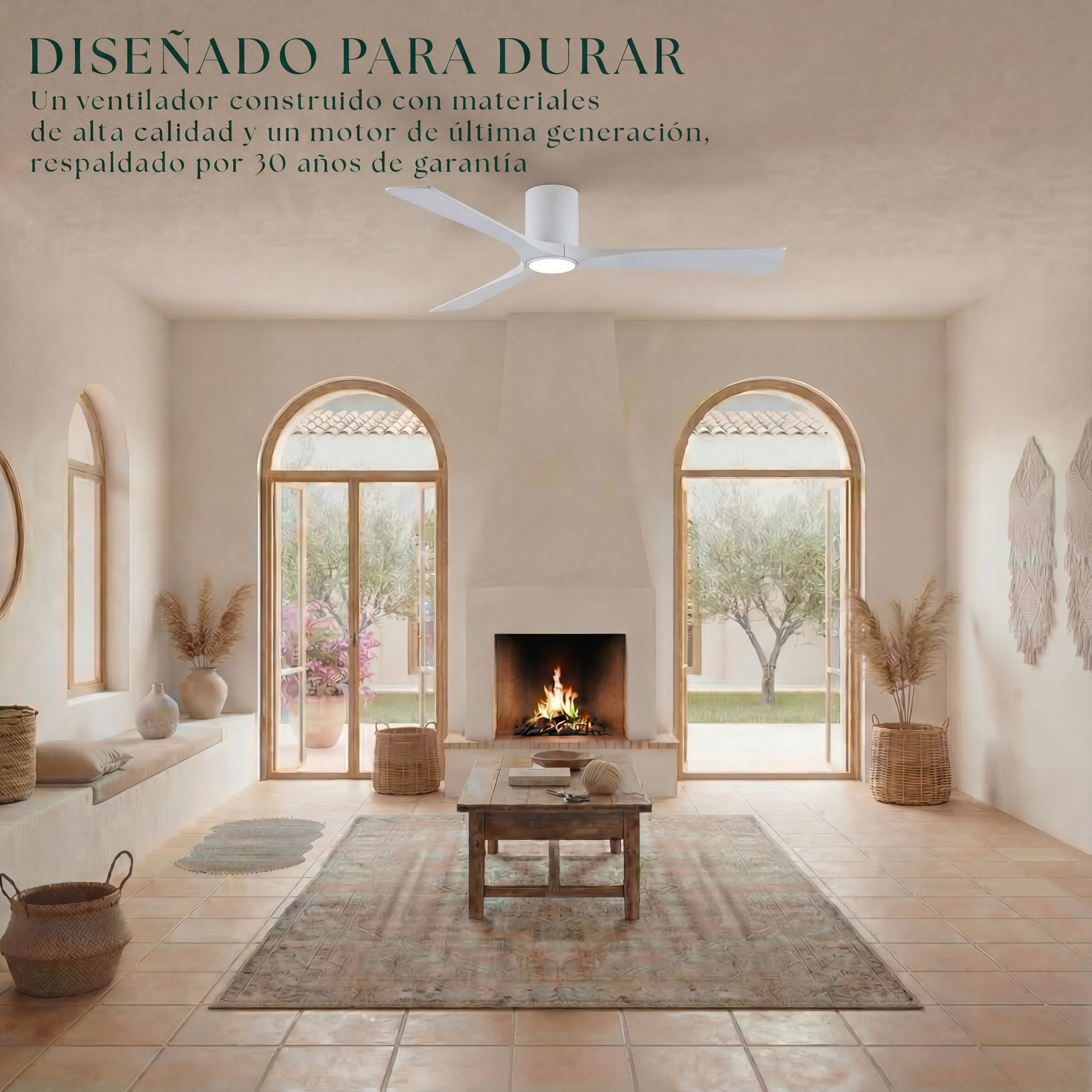 Étoile Ventilateur de plafond en bois (132 cm / 112 cm)