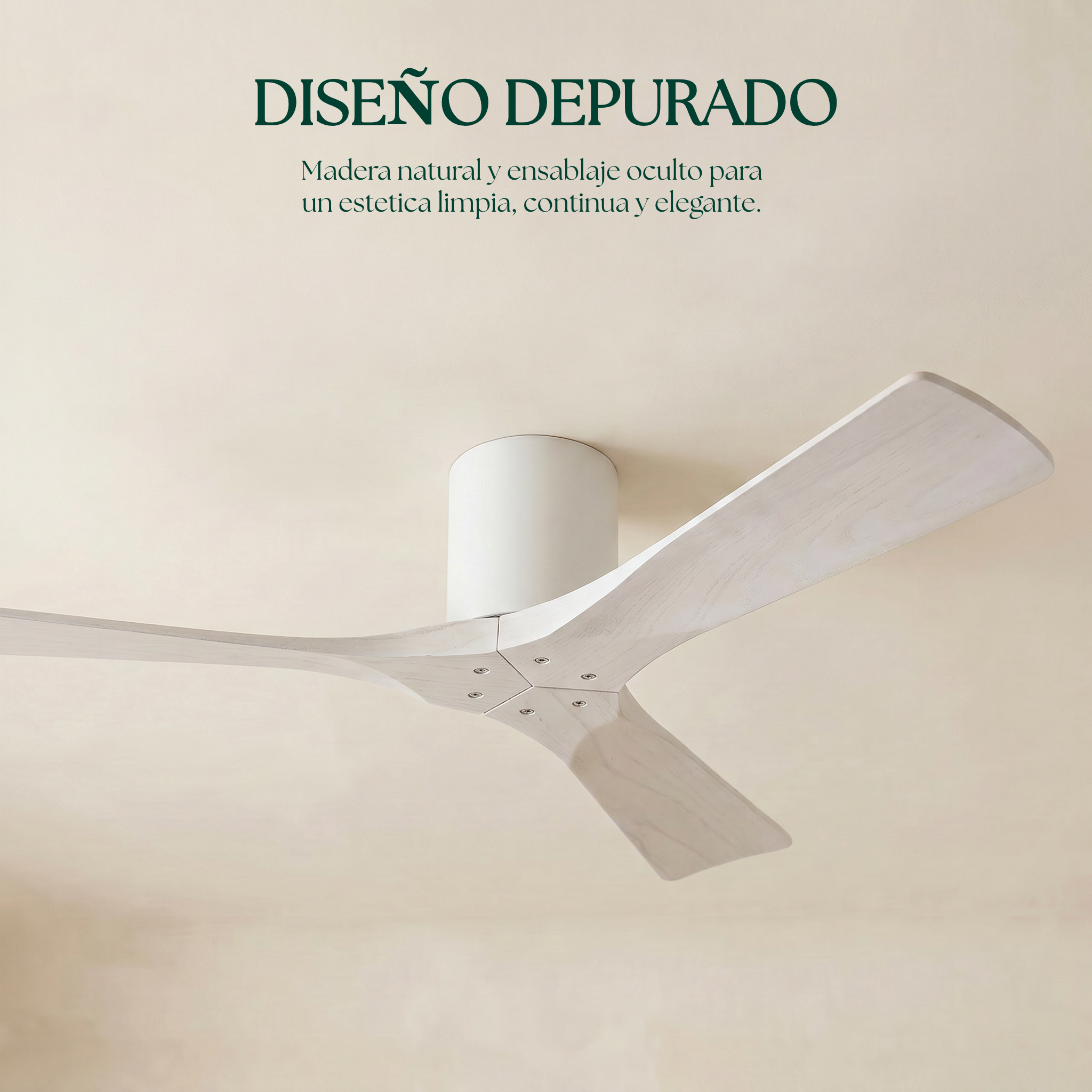 Étoile Ventilateur de plafond en bois (132 cm / 112 cm)