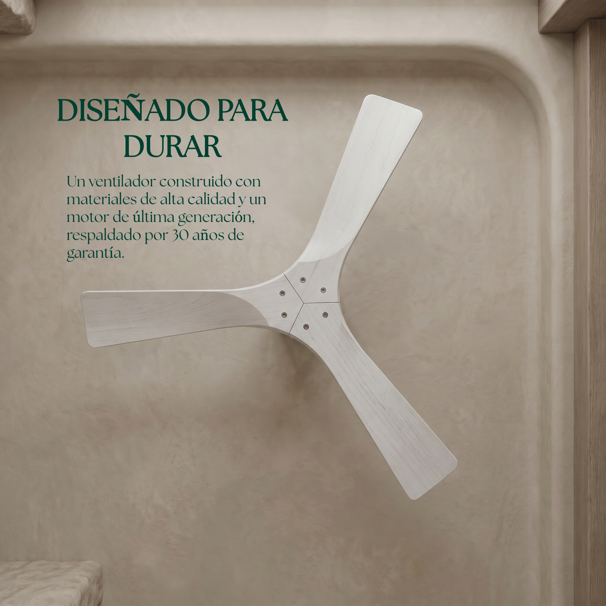 Étoile Ventilateur de plafond en bois (132 cm / 112 cm)