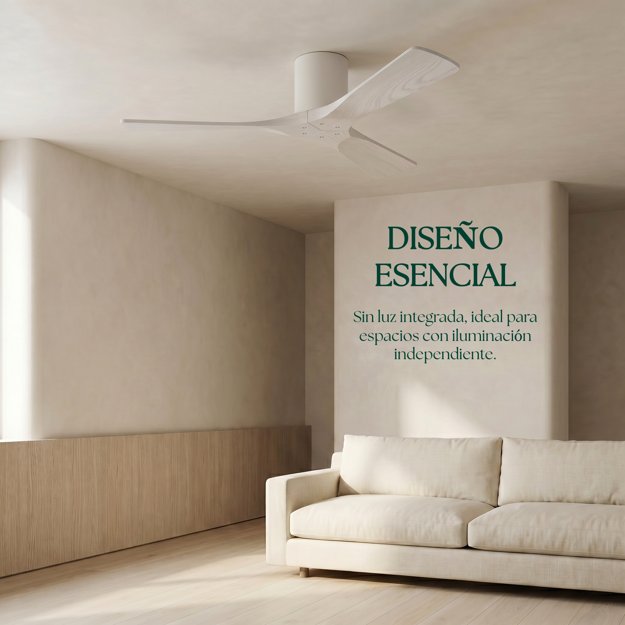 Étoile Ventilateur de plafond en bois (132 cm / 112 cm)