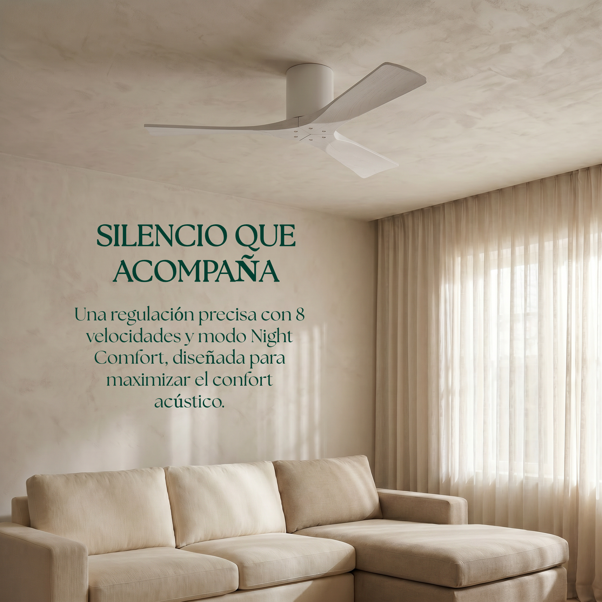 Étoile Ventilateur de plafond en bois (132 cm / 112 cm)