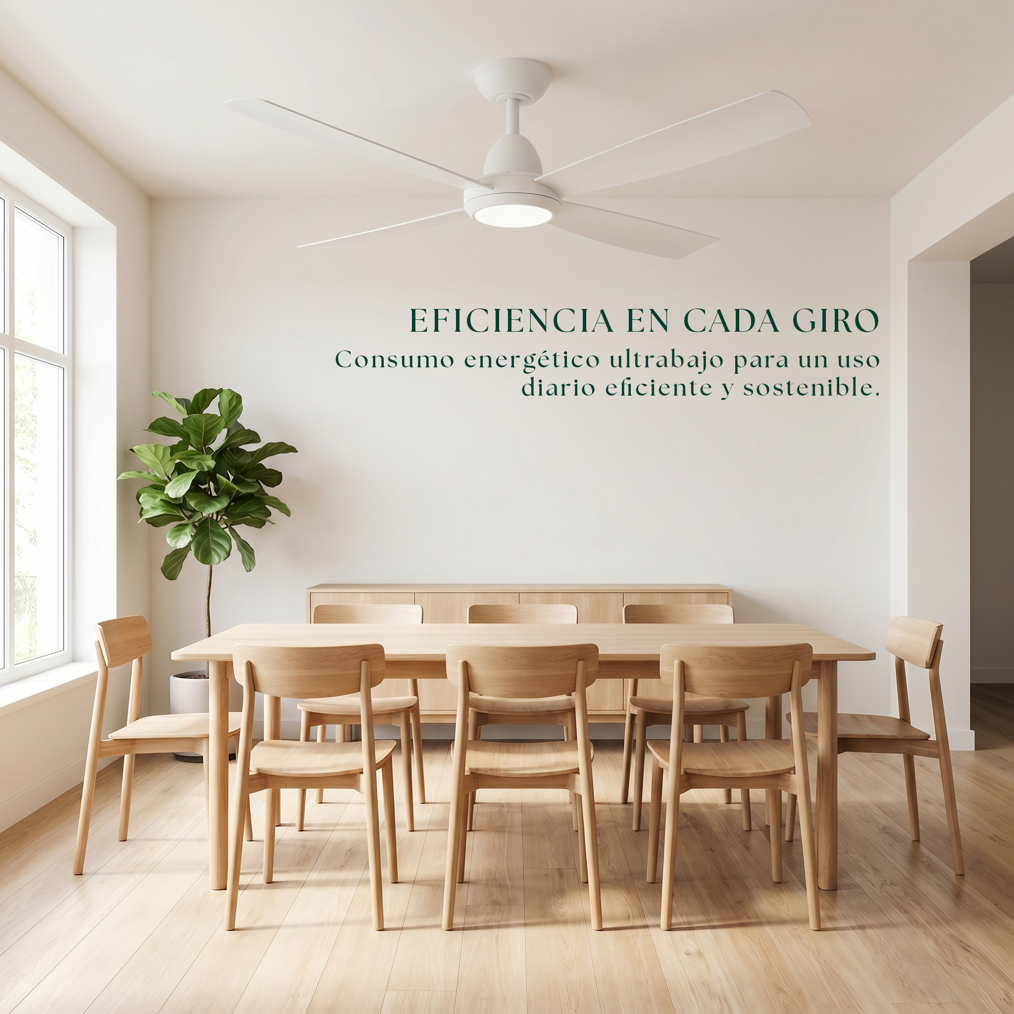 Saona Ventilateur de Plafond 122 cm (7–20 m²) – 4 Pales en ABS