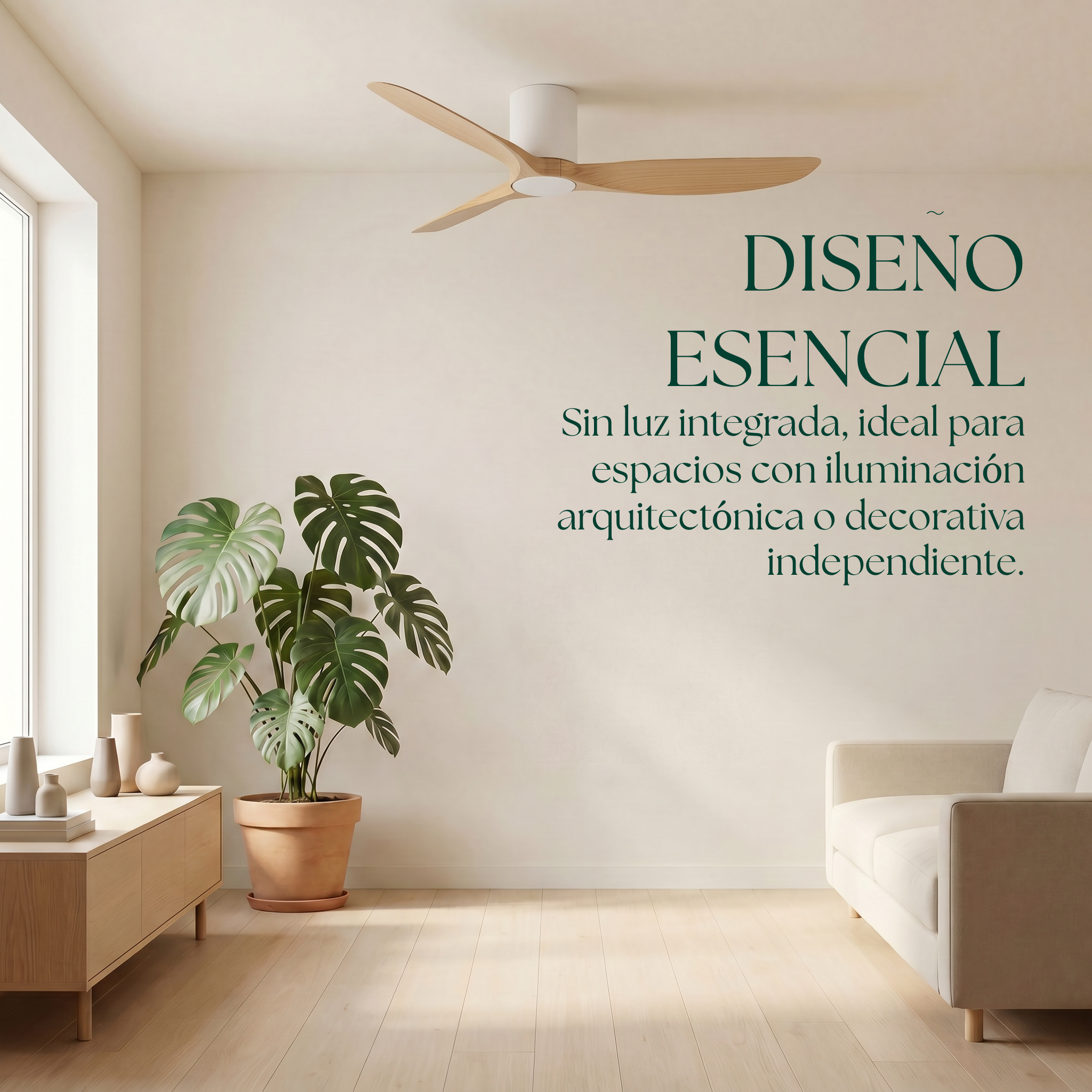 Golfet Ventilateur de Plafond 132 cm (10–20 m²) – 3 Pales en ABS