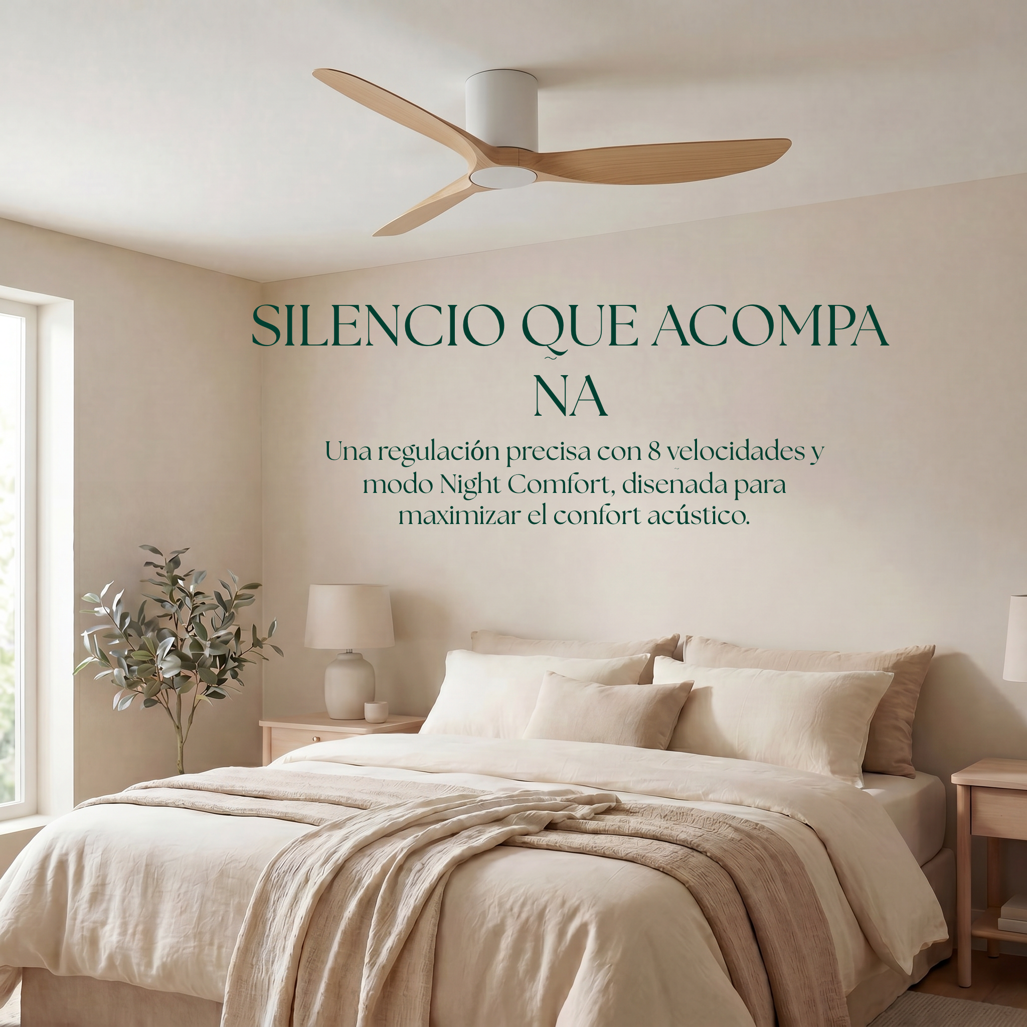 Golfet Ventilateur de Plafond 132 cm (10–20 m²) – 3 Pales en ABS