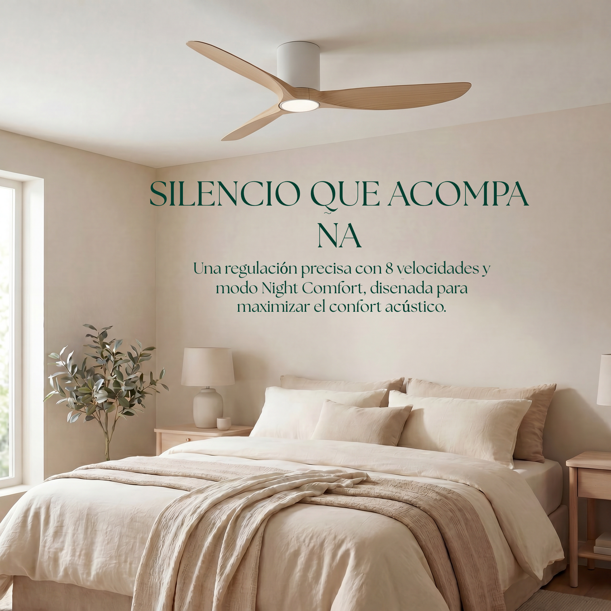 Golfet Ventilateur de Plafond 132 cm (10–20 m²) – 3 Pales en ABS