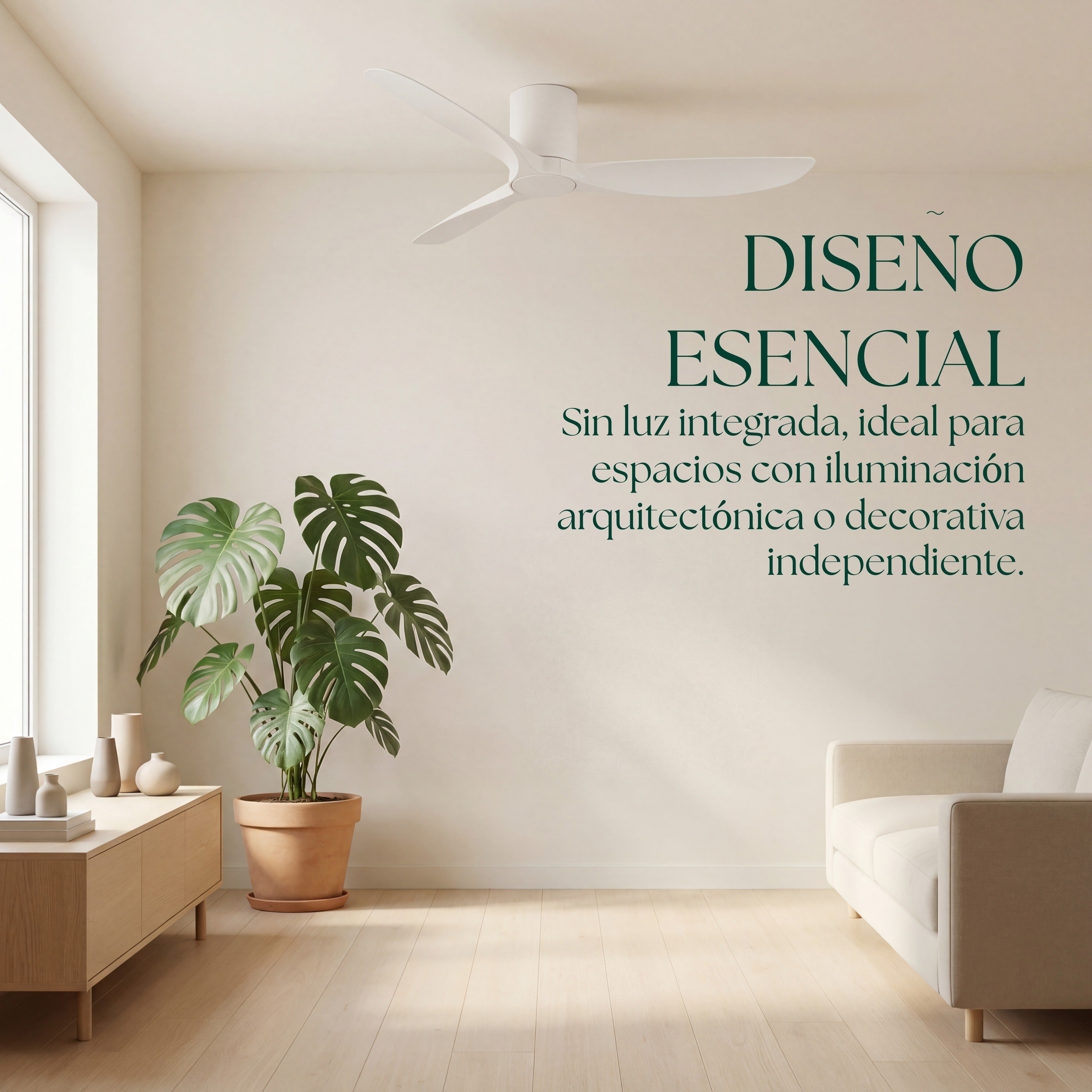 Golfet Ventilateur de Plafond 132 cm (10–20 m²) – 3 Pales en ABS
