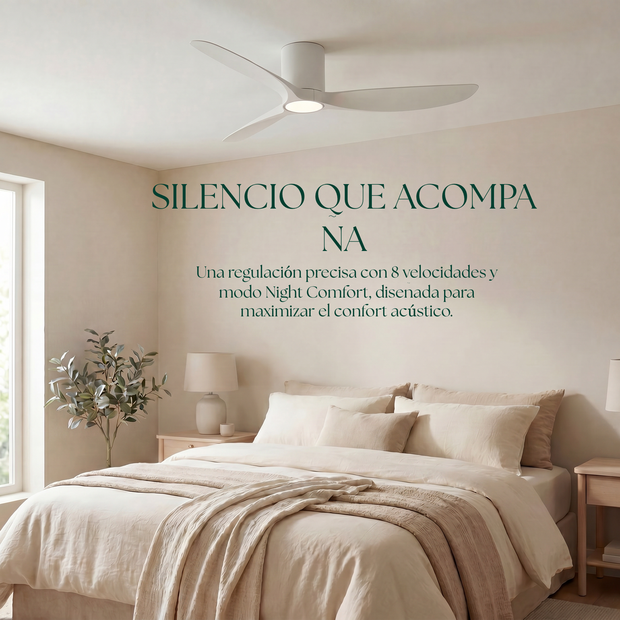 Golfet Ventilateur de Plafond 132 cm (10–20 m²) – 3 Pales en ABS