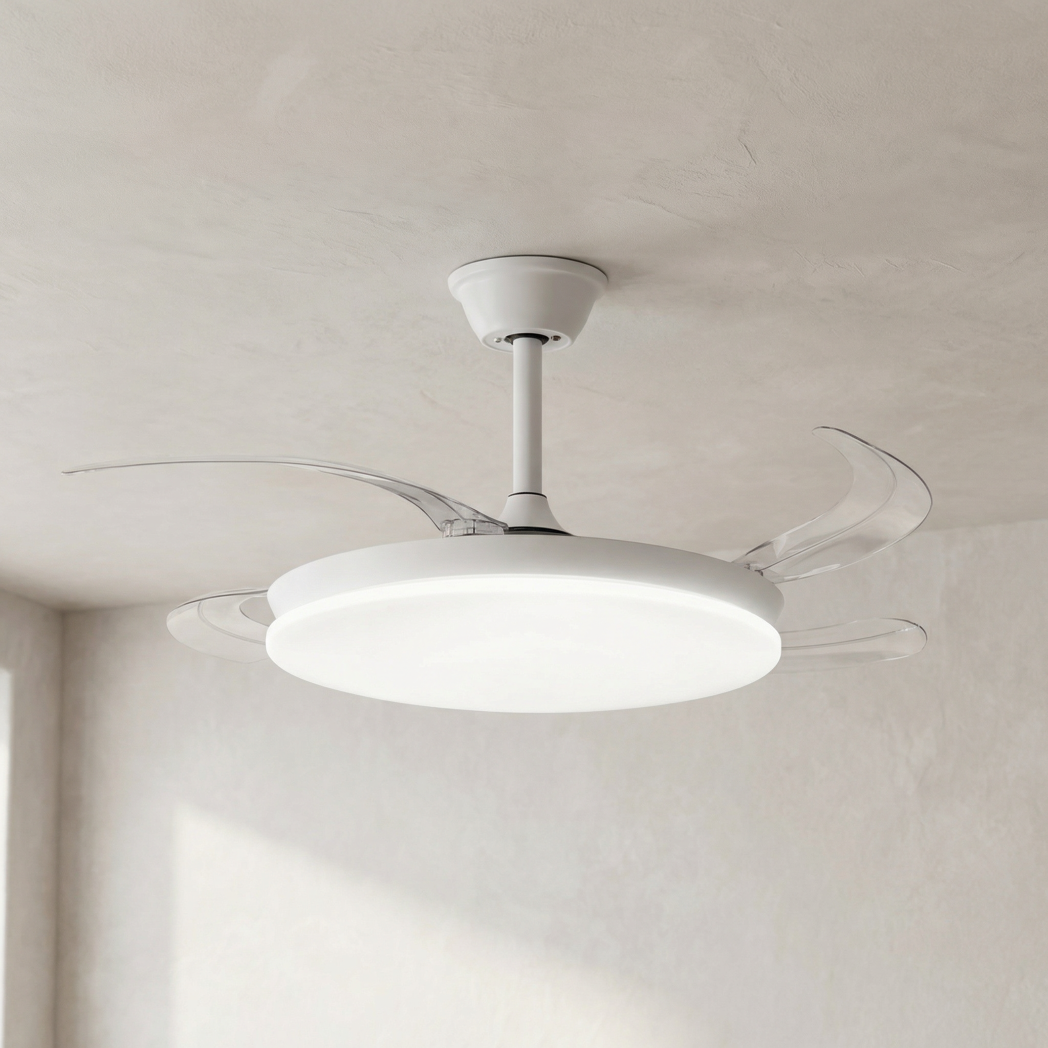 Milos Ventilateur de Plafond 55 cm (6–15 m²) – Compact avec Lumière LED