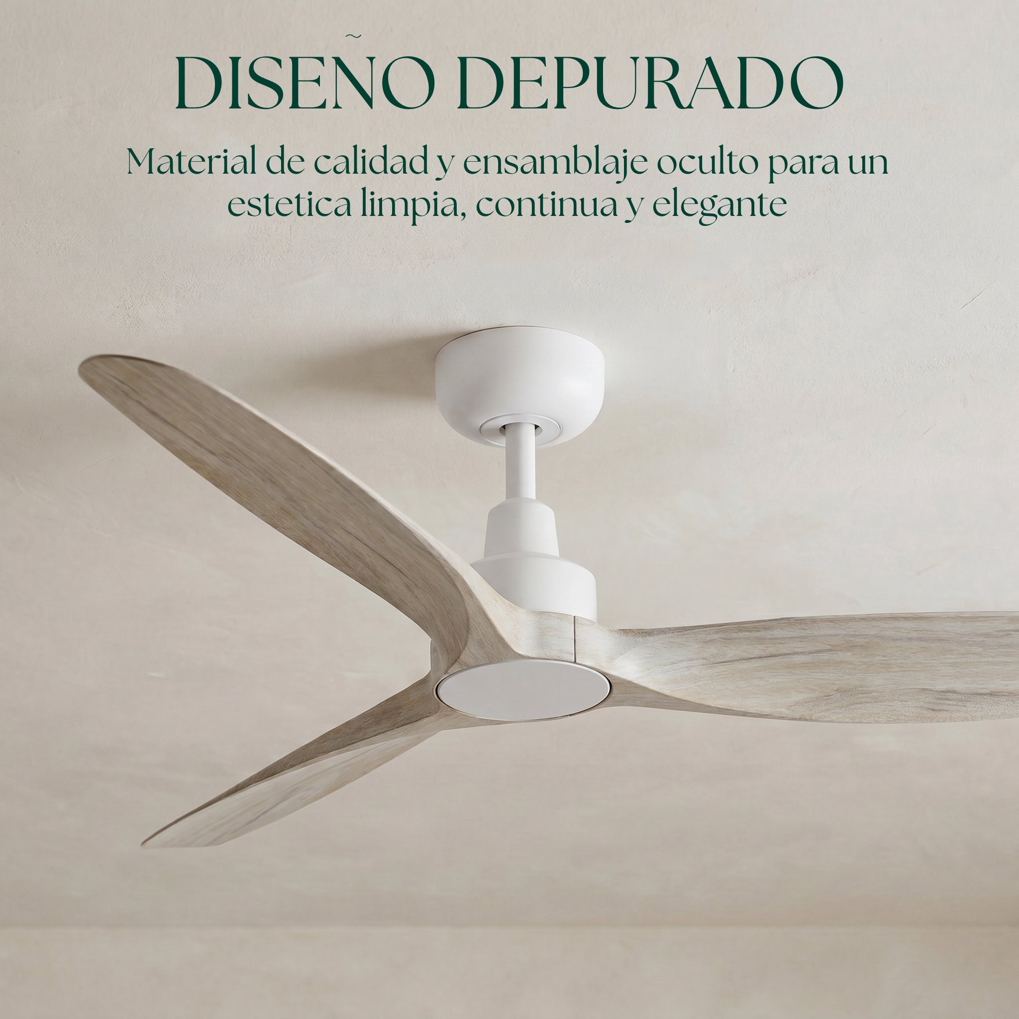 Marea Ventilateur de Plafond 132 cm (10–25 m²) – 3 Pales en ABS