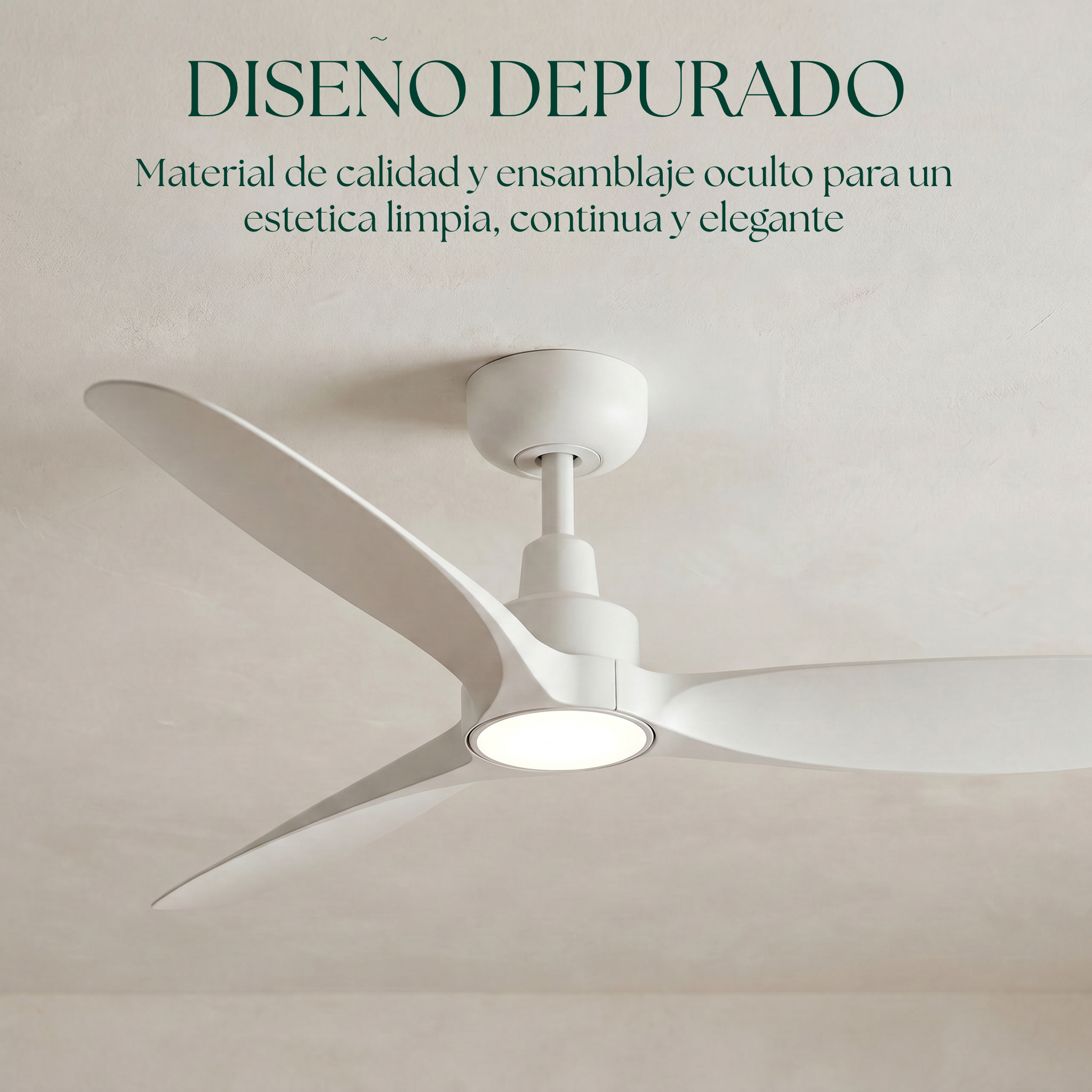 Marea Ventilateur de Plafond 132 cm (10–25 m²) – 3 Pales en ABS