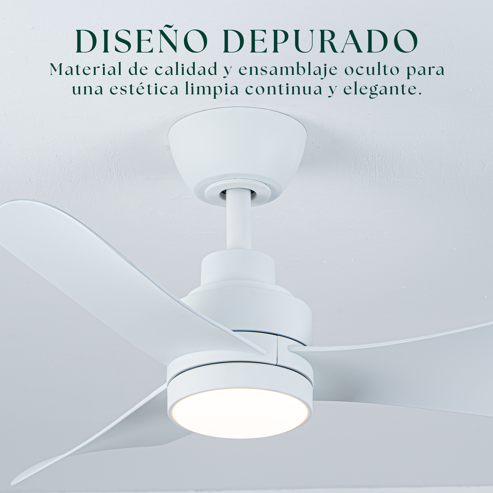 Turqueta Ventilateur de plafond 83 cm (<8 m²) – 3 Pales en ABS avec Lumière LED, Compact