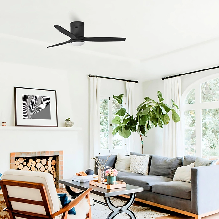Binibeca Ventilateur de Plafond 132 cm 3 Pales en ABS